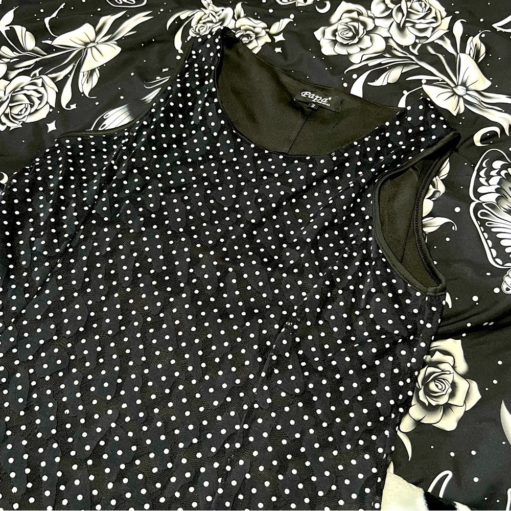 Retro Polka Dot Shift Dress, Small